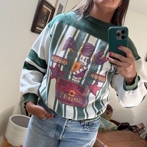 Apparatus Studio Green and White Graphic Sweater